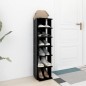 vidaXL Mueble zapatero madera contrachapada negro 27,5x27x102 cm vidaXL Mueble zapatero madera contrachapada negro 27,5x27x102 cm
