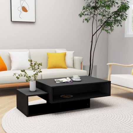 vidaXL Mesa de centro madera ingeniería negra 105x55x32 cm