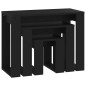 vidaXL Mesas apilables 3 piezas madera contrachapada negro vidaXL Mesas apilables 3 piezas madera contrachapada negro