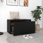 vidaXL Banco de pasillo de madera de ingeniería negro 80x40x45 cm vidaXL Banco de pasillo de madera de ingeniería negro 80x40x45 cm