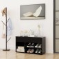 vidaXL Banco zapatero madera de ingeniería negro 80x30x45 cm