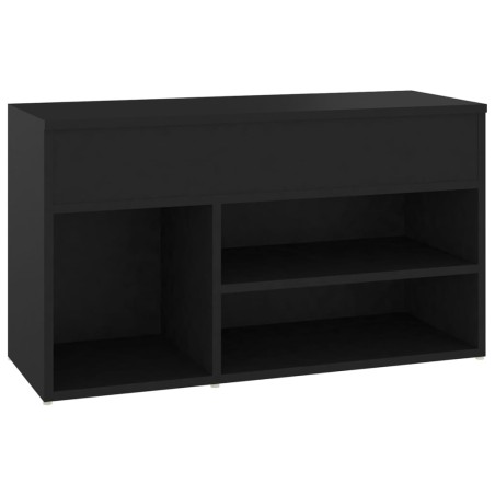 vidaXL Banco zapatero madera de ingeniería negro 80x30x45 cm