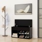 vidaXL Banco zapatero madera de ingeniería negro 80x30x45 cm