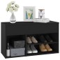 vidaXL Banco zapatero madera de ingeniería negro 80x30x45 cm
