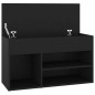 vidaXL Banco zapatero madera de ingeniería negro 80x30x45 cm