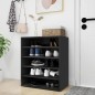 vidaXL Mueble zapatero de madera contrachapada negro 60x35x70 cm vidaXL Mueble zapatero de madera contrachapada negro 60x35x70 cm