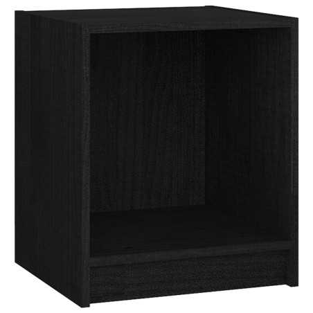 vidaXL Mesita de noche madera maciza de pino negro 35,5x33,5x41,5 cm
