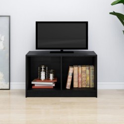 vidaXL Mueble de TV de madera maciza de pino negro 70x33x42 cm