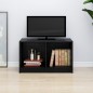 vidaXL Mueble de TV de madera maciza de pino negro 70x33x42 cm