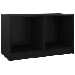 vidaXL Mueble de TV de madera maciza de pino negro 70x33x42 cm