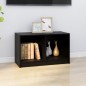 vidaXL Mueble de TV de madera maciza de pino negro 70x33x42 cm