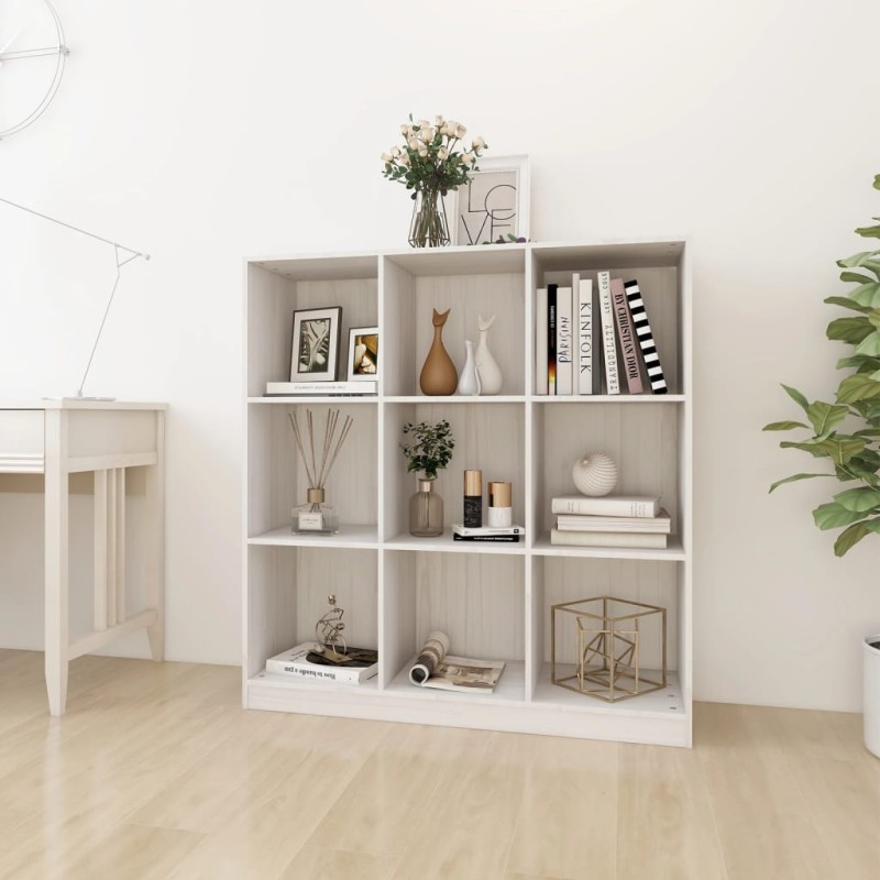 vidaXL Estantería/divisor espacios madera pino blanco 104x33,5x110 cm vidaXL Estantería/divisor espacios madera pino blanco 104x33,5x110 cm