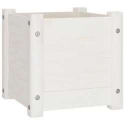 vidaXL Jardinera de madera maciza de pino blanco 31x31x31 cm 
