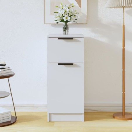 vidaXL Aparador de madera contrachapada blanco 30x30x70 cm