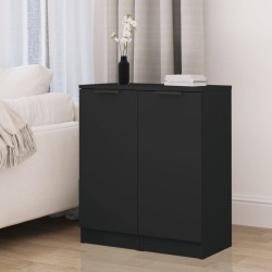 vidaXL Aparador de madera contrachapada negro 30x30x70 cm