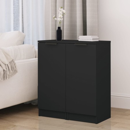 vidaXL Aparador de madera contrachapada negro 30x30x70 cm