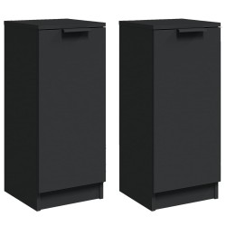 vidaXL Aparador de madera contrachapada negro 30x30x70 cm