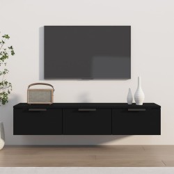 vidaXL Armario de pared madera contrachapada negro 102x30x20 cm