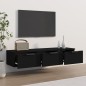 vidaXL Armario de pared madera contrachapada negro 102x30x20 cm