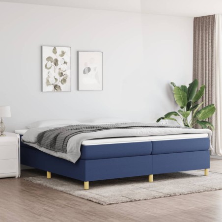 vidaXL Estructura de cama box spring tela azul 200x200 cm