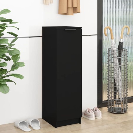 vidaXL Mueble zapatero madera contrachapada negro 30x35x100 cm