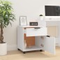 vidaXL Archivador con ruedas madera contrachapada blanco 45x38x54 cm vidaXL Archivador con ruedas madera contrachapada blanco 45x38x54 cm