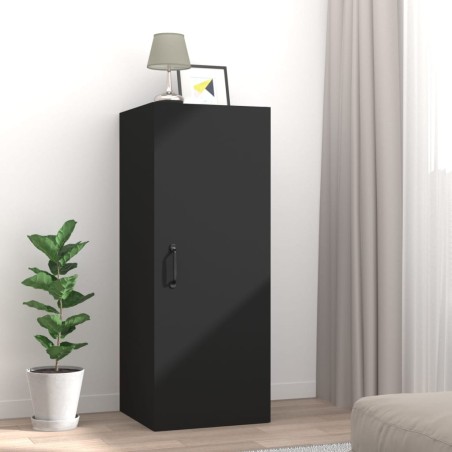 vidaXL Armario de pared madera contrachapada negro 34,5x34x90 cm