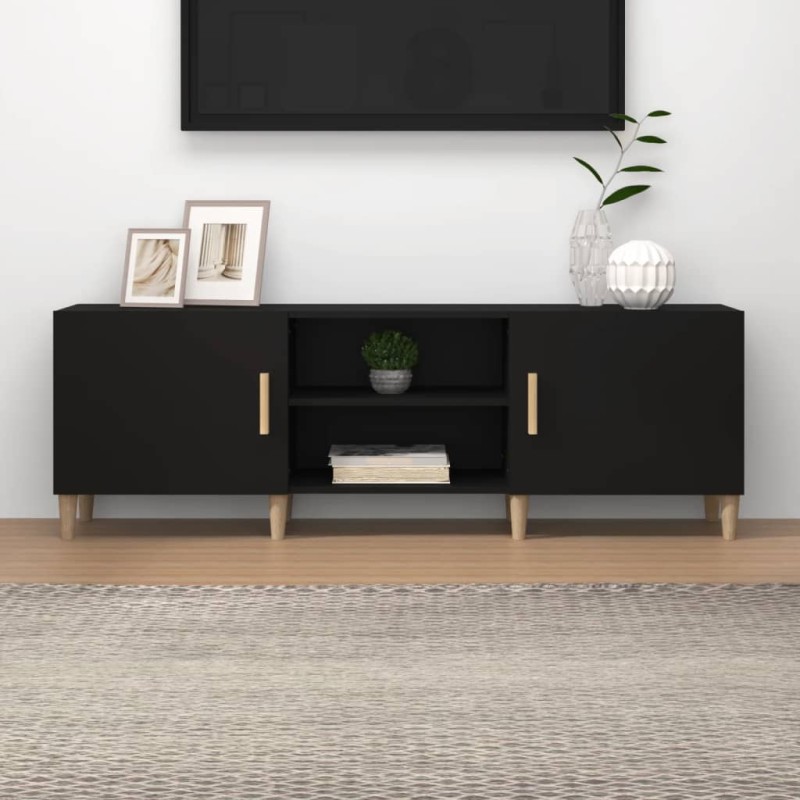 vidaXL Mueble para TV madera contrachapada negro 150x30x50 cm