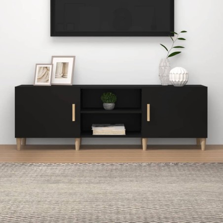 vidaXL Mueble para TV madera contrachapada negro 150x30x50 cm