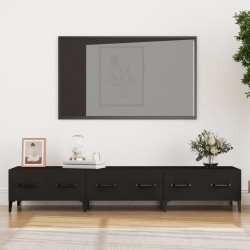 vidaXL Mueble de TV madera contrachapada negro 150x34,5x30 cm