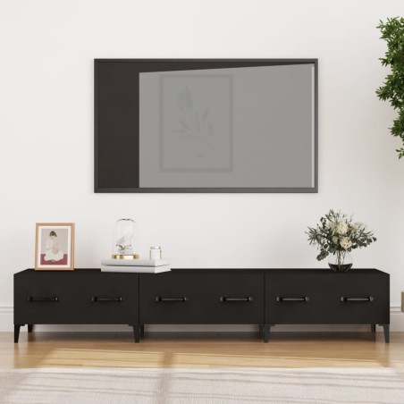 vidaXL Mueble de TV madera contrachapada negro 150x34,5x30 cm