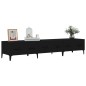 vidaXL Mueble de TV madera contrachapada negro 150x34,5x30 cm vidaXL Mueble de TV madera contrachapada negro 150x34,5x30 cm