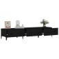 vidaXL Mueble de TV madera contrachapada negro 150x34,5x30 cm vidaXL Mueble de TV madera contrachapada negro 150x34,5x30 cm