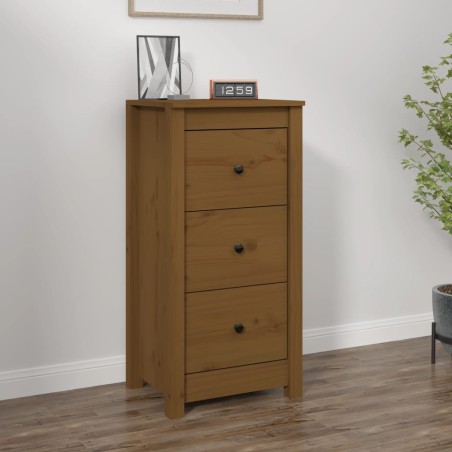 vidaXL Aparador de madera maciza de pino marrón miel 40x35x80 cm