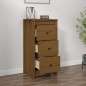 vidaXL Aparador de madera maciza de pino marrón miel 40x35x80 cm vidaXL Aparador de madera maciza de pino marrón miel 40x35x80 cm