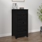 vidaXL Aparador de madera maciza de pino negro 40x35x80 cm
