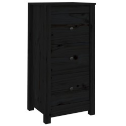 vidaXL Aparador de madera maciza de pino negro 40x35x80 cm