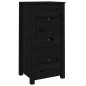 vidaXL Aparador de madera maciza de pino negro 40x35x80 cm