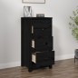 vidaXL Aparador de madera maciza de pino negro 40x35x80 cm