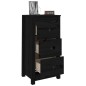 vidaXL Aparador de madera maciza de pino negro 40x35x80 cm