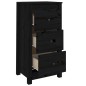 vidaXL Aparador de madera maciza de pino negro 40x35x80 cm