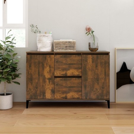 vidaXL Aparador madera contrachapada color roble ahumado 104x35x70 cm
