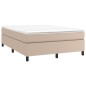 vidaXL Estructura cama box spring cuero sintético capuchino 140x200 cm vidaXL Estructura cama box spring cuero sintético capuchino 140x200 cm