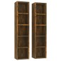 vidaXL Estantería para CD 2 uds madera roble ahumado 21x16x93,5 cm vidaXL Estantería para CD 2 uds madera roble ahumado 21x16x93,5 cm