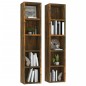 vidaXL Estantería para CD 2 uds madera roble ahumado 21x16x93,5 cm vidaXL Estantería para CD 2 uds madera roble ahumado 21x16x93,5 cm
