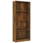 vidaXL Estantería 4 niveles madera color roble ahumado 60x24x142 cm vidaXL Estantería 4 niveles madera color roble ahumado 60x24x142 cm