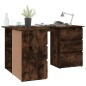 vidaXL Escritorio de esquina contrachapada roble ahumado 145x100x76cm vidaXL Escritorio de esquina contrachapada roble ahumado 145x100x76cm