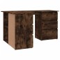 vidaXL Escritorio de esquina contrachapada roble ahumado 145x100x76cm vidaXL Escritorio de esquina contrachapada roble ahumado 145x100x76cm