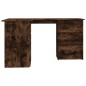 vidaXL Escritorio de esquina contrachapada roble ahumado 145x100x76cm vidaXL Escritorio de esquina contrachapada roble ahumado 145x100x76cm