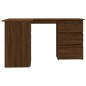vidaXL Escritorio de esquina contrachapada roble marrón 145x100x76 cm vidaXL Escritorio de esquina contrachapada roble marrón 145x100x76 cm